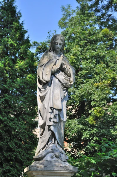 Antigua estatua en el cementerio de Lychakiv en Lviv, Ucrania —  Fotos de Stock