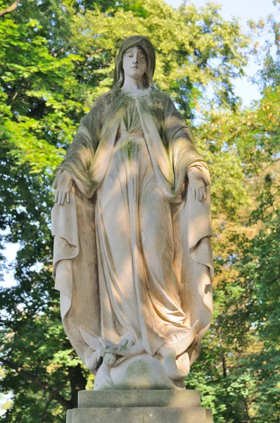 Antigua estatua en el cementerio de Lychakiv en Lviv, Ucrania — Foto de Stock