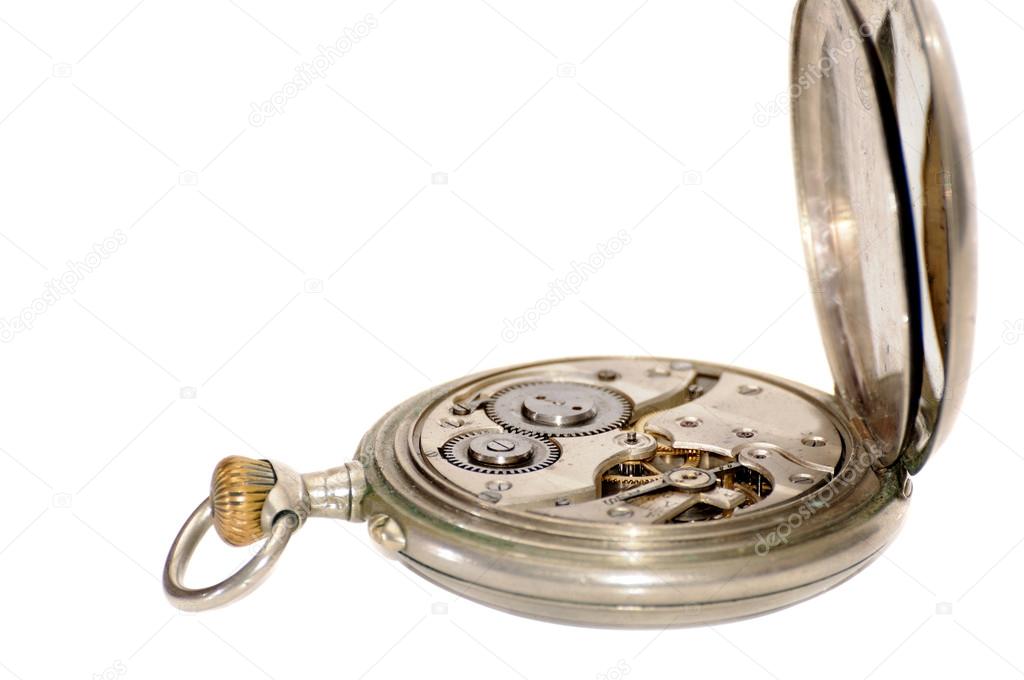 Pocket watch isolated on white background.