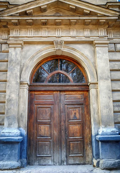 Porta de madeira velha close-up — Fotografia de Stock