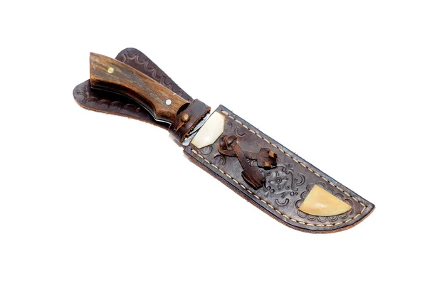 Beautifully decorated with a hunting knife and  case for a knife — Stock Photo, Image