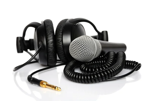 Headphone and microphone — Stock Photo, Image