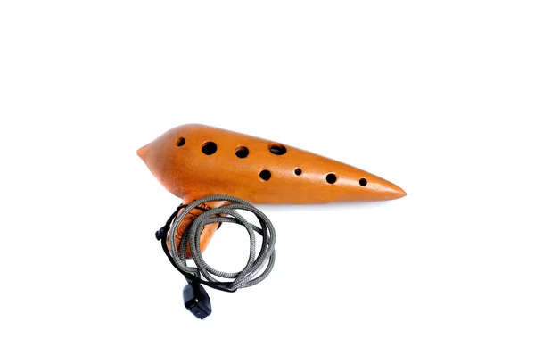 Klasszikus ocarina, elszigetelt fehér background — Stock Fotó