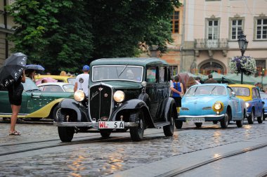 Lviv, Ukrayna - Haziran 2015: Otomatik festival Leopolis grand prix 201