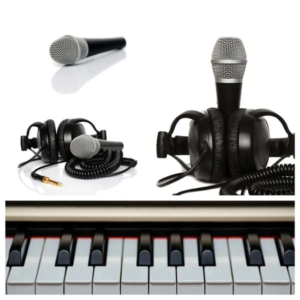Microphone collage. — Stock Photo, Image