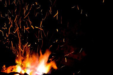 Smithy yangın alev ipuçları sparks closeup ile