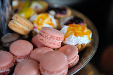 Renkli taze makarons pasta