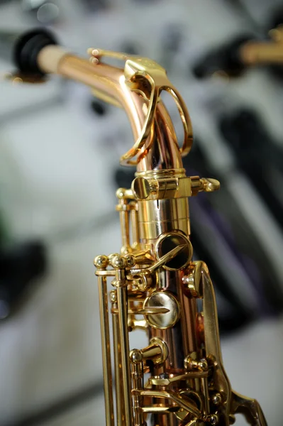 Part of a saxophone close up — Stock Photo, Image