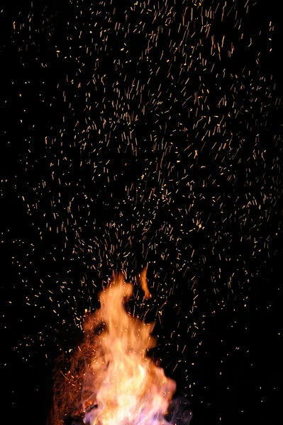 Embers and Flames of a smith's forge Stock Photo