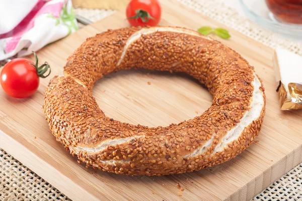 Simit ontbijt Stockafbeelding