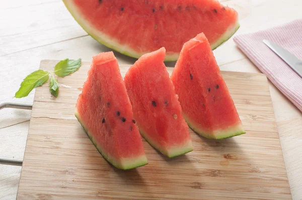 Water meloen segmenten — Stockfoto