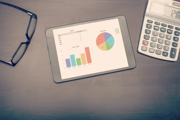 Bir tablet aygıtı gösteren istatistik