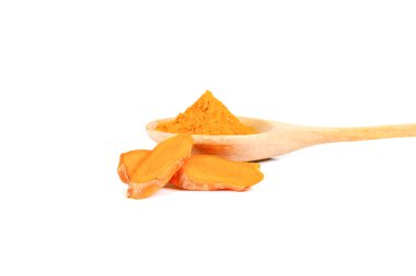 Beyaz zemin üzerine sarı zerdeçal.