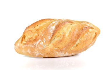 Beyaz arka plan üzerinde büyük ekmek.