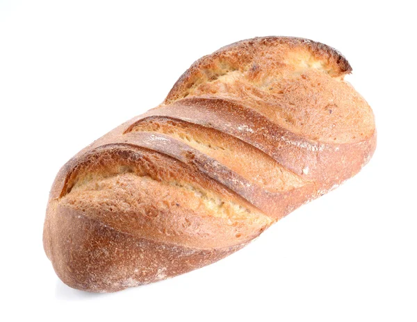 Büyük ekmek beyaz zemin üzerine yerleştirilir. — Stok fotoğraf