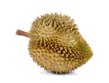 Durian, beyaz arka plan üzerinde meyve Kral.