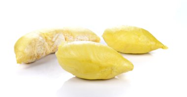 Durian, beyaz arka plan üzerinde meyve Kral.
