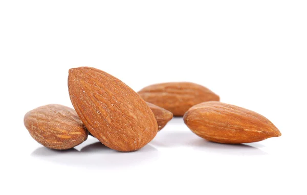 Almonds Salted on white background. — Stock Photo, Image