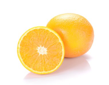 Turuncu Beyaz arka plan üzerinde parçalar kesin.