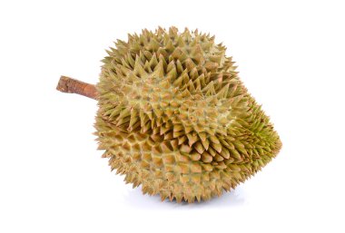 Durian, beyaz arka plan üzerinde meyve Kral.