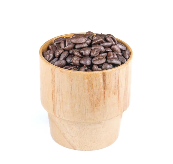 Coffee Beans,Wood glass on white background. — Stock Photo, Image