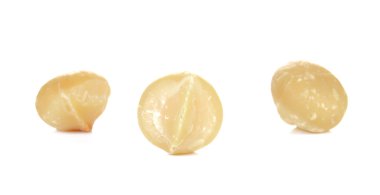 Macadamia beyaz zemin üzerine yerleştirilir.