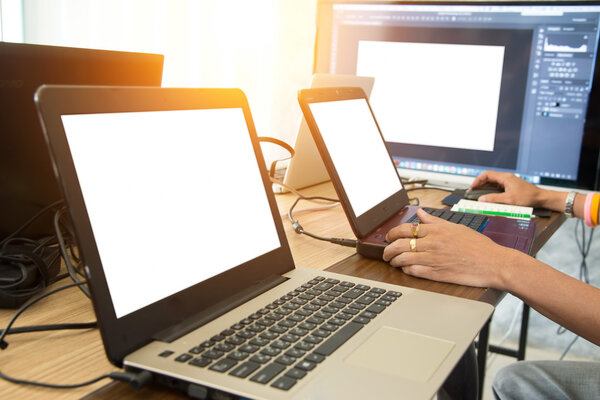 Man office work,Data analysis,Working groups are working with wi