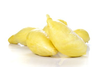 Durian, beyaz arka plan üzerinde meyve Kral.