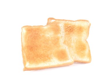 Beyaz arka plan üzerinde tost dilim ekmek.