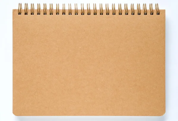 Brown notebook paper on white background. — Stock Photo, Image