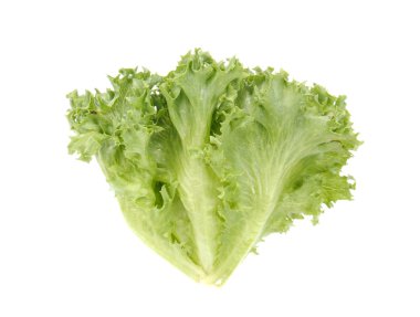 Taze marul salatası, beyaz zemin üzerine taze sebze salatası
