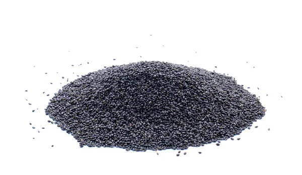 Black sesame on white background. — Stock Photo, Image