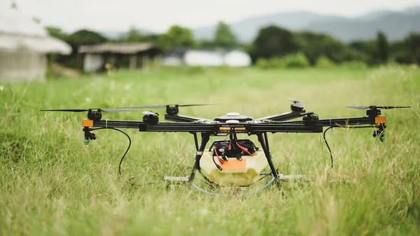 Drones Para Pulverizar Productos Químicos Agrícolas Agricultura Moderna Tecnología Agrícola —  Fotos de Stock