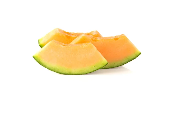 Melon na białym tle pomarańczowy. — Zdjęcie stockowe