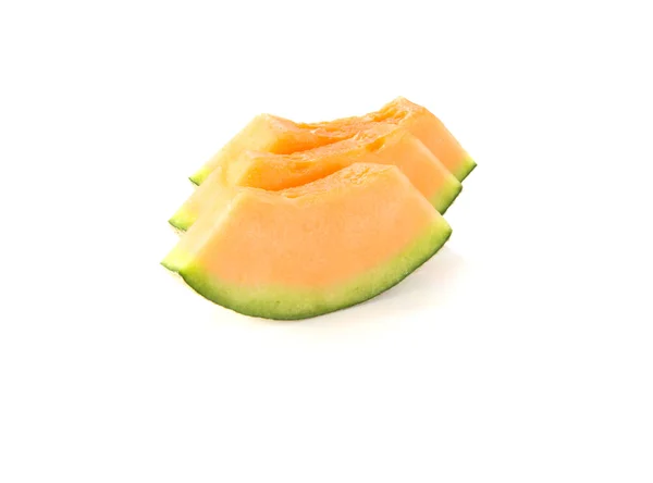 Melon na białym tle pomarańczowy. — Zdjęcie stockowe