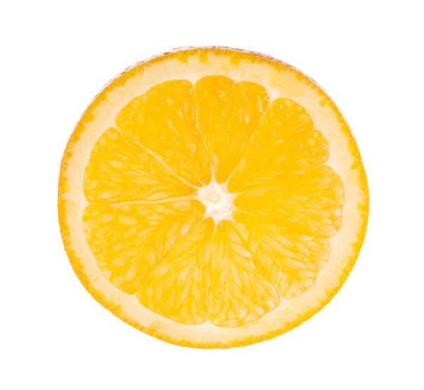 切一半白色背景上的橙色. — 图库照片