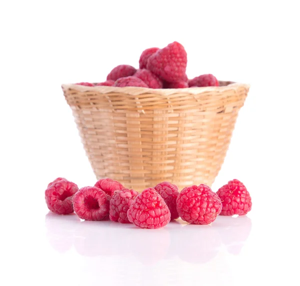 Berry , Bamboo baskets on white background. — Stock Photo, Image