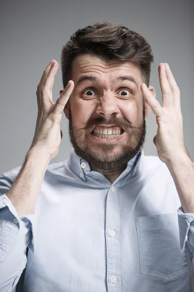 Close-up van gezicht van wanhopige man — Stockfoto