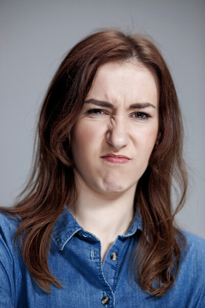 portrait of disgusted woman