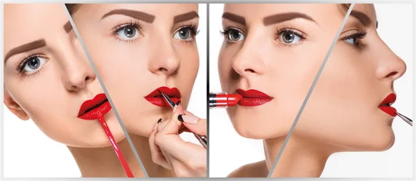 Make-up collage. Professionella Detaljer — Stockfoto