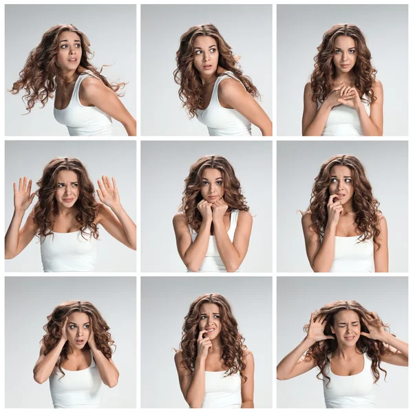 The  set from images of disgusted and disaffected woman — Stock Photo, Image