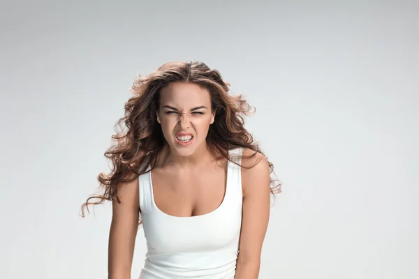 The portrait of violent and militant woman — Stock Photo, Image