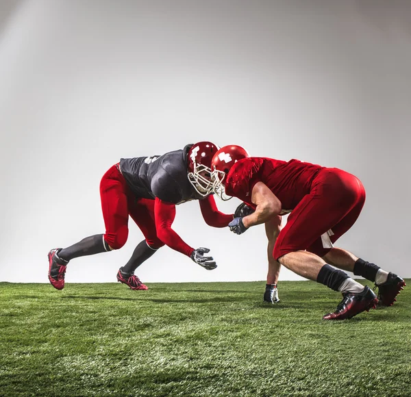 The two american football players in action — Stock Photo, Image