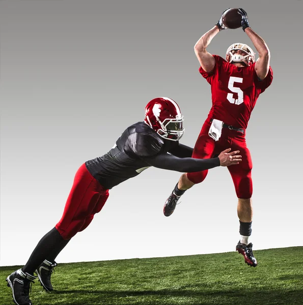 The two american football players in action — Stock Photo, Image