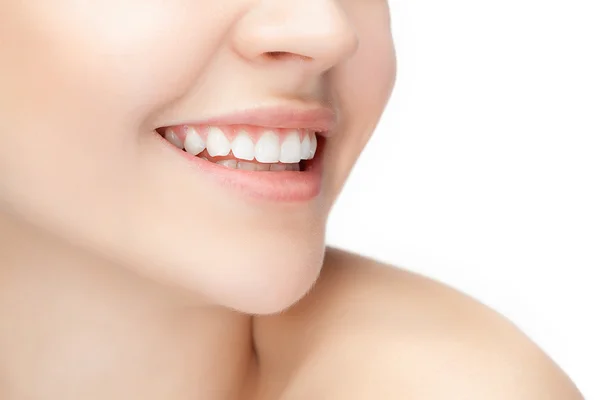 Beautiful and healthy woman smile, close-up — Stock Photo, Image