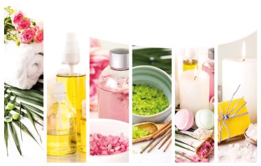 Spa Tema fotoğraf kolaj farklı görüntülerini oluşur