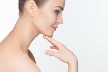 Güzel kız yüzü. Mükemmel cilt