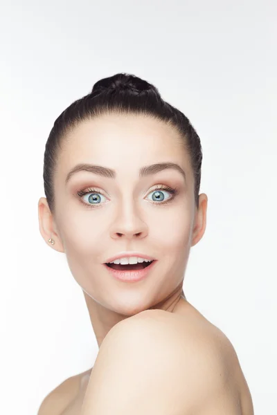 Cara de menina bonita. Pele perfeita — Fotografia de Stock