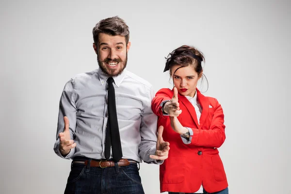 The militant business man and woman — Stock Photo, Image