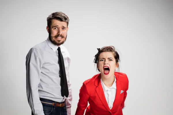 O homem de negócios e a mulher — Fotografia de Stock